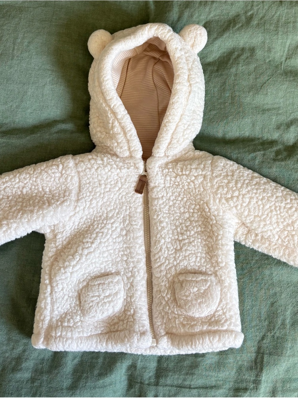 CARTERS BABY Cream Teddy Sherpa Baby Hoodie
